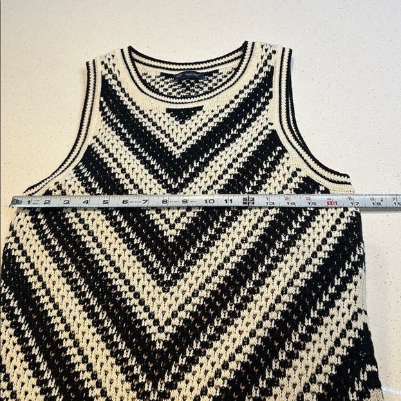 GAP Black Sleeveless Knit Crochet Midi Sweater Dress 100% Cotton Size M - Picture 6 of 13